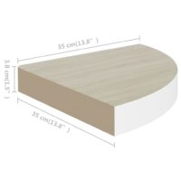 vidaXL Eck-Wandregal 2 Stk. Eiche und Weiß 35x35x3,8 cm MDF - 7