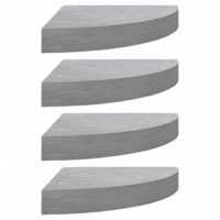 vidaXL Eck-Wandregal 4 Stk. Betongrau 25x25x3,8 cm MDF - 1