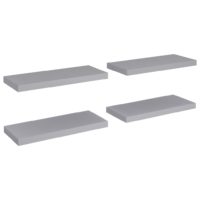 vidaXL Schwebende Wandregale 4 Stk. Grau 60x23,5x3,8cm MDF - 1