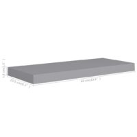 vidaXL Schwebende Wandregale 4 Stk. Grau 60x23,5x3,8cm MDF - 7