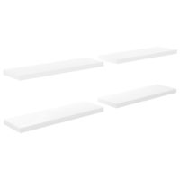 vidaXL Schwebende Wandregale 4 Stk. Hochglanz-Weiß 80x23,5x3,8cm MDF - 1