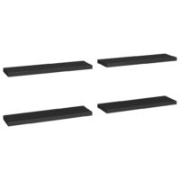 vidaXL Schwebende Wandregale 4 Stk. Schwarz 90x23,5x3,8 cm MDF - 1