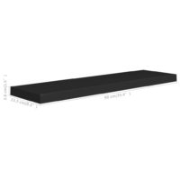 vidaXL Schwebende Wandregale 4 Stk. Schwarz 90x23,5x3,8 cm MDF - 7