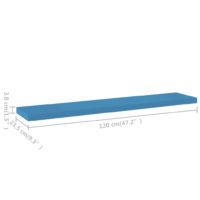 vidaXL Schweberegal Blau 120x23,5x3,8 cm MDF - 6