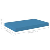 vidaXL Schweberegal Blau 60x23,5x3,8 cm MDF - 6