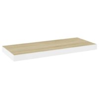 vidaXL Schweberegal Eiche und Weiß 60x23,5x3,8 cm MDF - 1