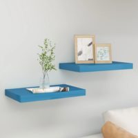 vidaXL Schweberegale 2 Stk. Blau 40x23x3,8 cm MDF - 0