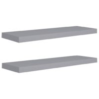 vidaXL Schweberegale 2 Stk. Grau 80x23,5x3,8 cm MDF - 1