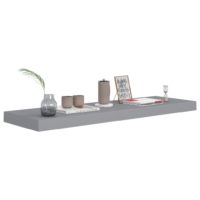 vidaXL Schweberegale 2 Stk. Grau 80x23,5x3,8 cm MDF - 6