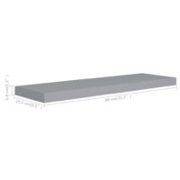 vidaXL Schweberegale 2 Stk. Grau 80x23,5x3,8 cm MDF - 7