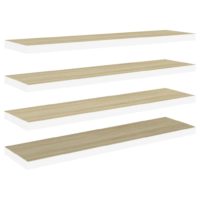 vidaXL Schweberegale 4 Stk. Eiche und Weiß 90x23,5x3,8 cm MDF - 1