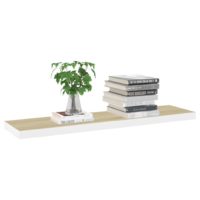 vidaXL Schweberegale 4 Stk. Eiche und Weiß 90x23,5x3,8 cm MDF - 2