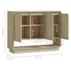 vidaXL Sideboard Sonoma-Eiche 97x31x75 cm Holzwerkstoff - 7