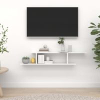 vidaXL TV-Wandregal Hochglanz-Weiß 125x18x23 cm Holzwerkstoff - 0