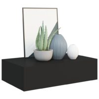 vidaXL Wand-Schubladenregale 2 Stk. Schwarz 40x23,5x10 cm MDF - 2