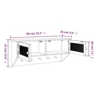 vidaXL Wandgarderobe Weiß Holzwerkstoff und Rattan Natur - 8