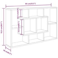 vidaXL Wandregal Grau Sonoma 85x16x52,5 cm cm Holzwerkstoff - 6