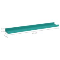 vidaXL Wandregale 2 Stk. Blau 60x9x3 cm - 7