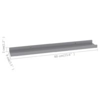 vidaXL Wandregale 4 Stk. Grau 60x9x3 cm - 8