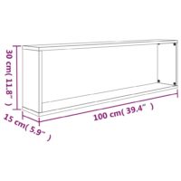 vidaXL Wandregale 4 Stk. Grau Sonoma 100x15x30 cm Holzwerkstoff - 9