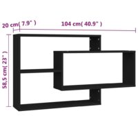 vidaXL Wandregale Schwarz 104x20x58,5 cm Holzwerkstoff - 5