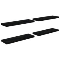 vidaXL Wandregale Schwebend 4 Stk. Hochglanz-Schwarz 80x23,5x3,8cm MDF - 1