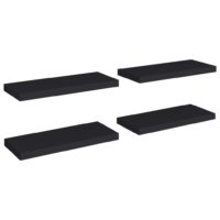 vidaXL Wandregale Schwebend 4 Stk. Schwarz 60x23,5x3,8cm MDF - 1