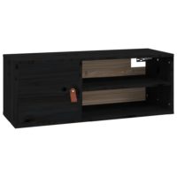 vidaXL Wandschränke 2 Stk. Schwarz 80x30x30 cm Massivholz Kiefer - 5