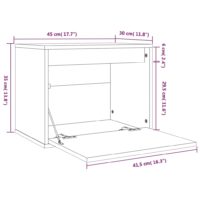 vidaXL Wandschrank Grau 45x30x35 cm Massivholz Kiefer - 10