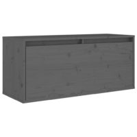 vidaXL Wandschrank Grau 80x30x35 cm Massivholz Kiefer - 1