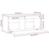 vidaXL Wandschrank Grau 80x30x35 cm Massivholz Kiefer - 10