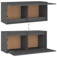 vidaXL Wandschrank Grau 80x30x35 cm Massivholz Kiefer - 6