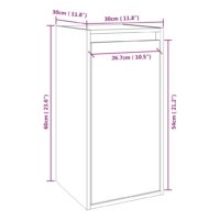 vidaXL Wandschrank Honigbraun 30x30x60 cm Massivholz Kiefer - 9