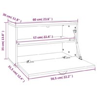 vidaXL Wandschrank Honigbraun 60x30x35 cm Massivholz Kiefer - 10