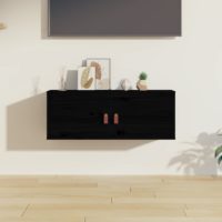 vidaXL Wandschrank Schwarz 80x30x30 cm Massivholz Kiefer - 0