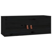 vidaXL Wandschrank Schwarz 80x30x30 cm Massivholz Kiefer - 1