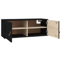 vidaXL Wandschrank Schwarz 80x30x30 cm Massivholz Kiefer - 4