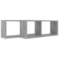 vidaXL Würfelregale 2 Stk. Betongrau 60x15x23 cm Holzwerkstoff - 6