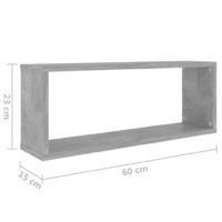 vidaXL Würfelregale 2 Stk. Betongrau 60x15x23 cm Holzwerkstoff - 8